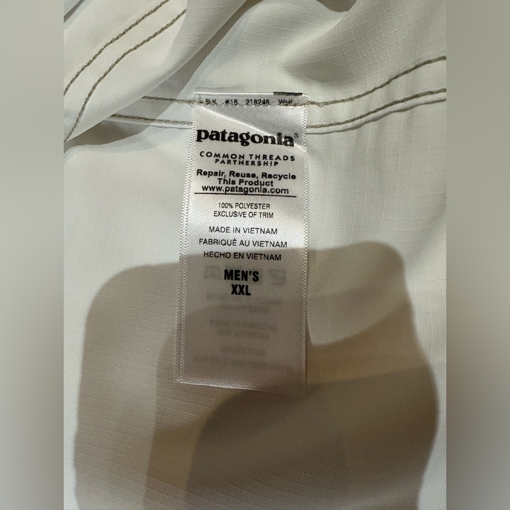 SPF Patagonia Sol Patrol II Shirt White Lightweight Button Up XXL - Picture 7 of 16